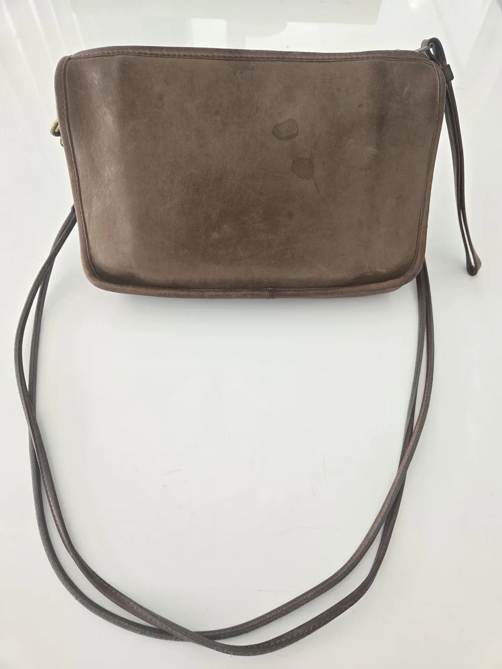 Coach Bonnie Cashin Vintage Small Brown Leather Shoulder Bag Distressed